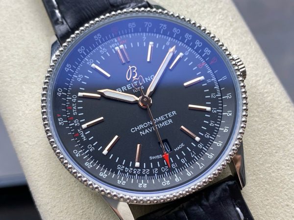 Breitling Navitimer Automatic A17326241B1P1 Replica Watches Black Leather Strap 41mm - Image 4