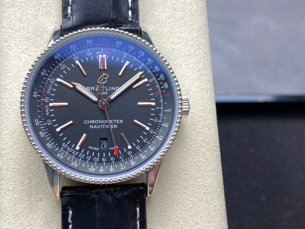 Breitling Navitimer Automatic A17326241B1P1 Replica Watches Black Leather Strap 41mm - Image 2