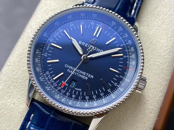 Breitling Navitimer Best Replica Watches Blue Leather Strap BLS Factory 41mm - Image 5