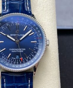 Alternative view of Breitling Navitimer Best Replica Watches Blue Leather Strap BLS Factory 41mm