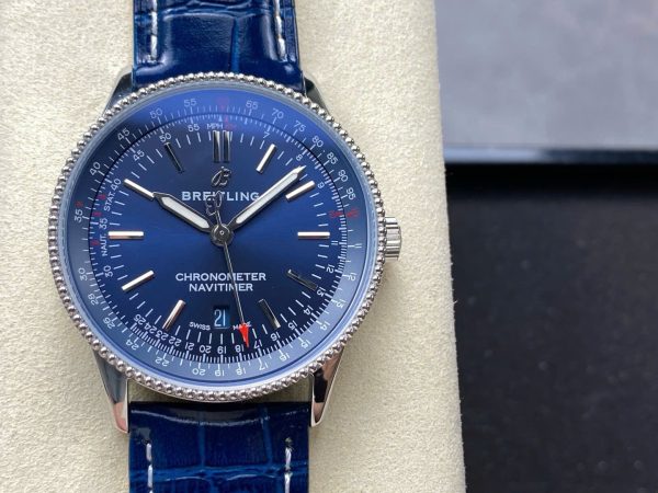 Breitling Navitimer Best Replica Watches Blue Leather Strap BLS Factory 41mm - Image 2
