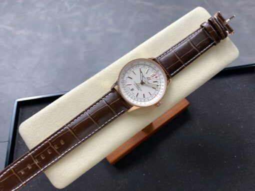 Breitling Navitimer Rose Gold White Dial Best Replica Watch BLS Factory 41mm - Image 3