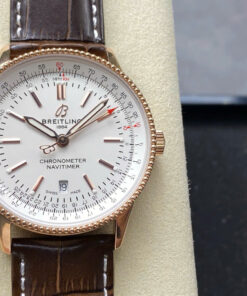 Breitling Navitimer Rose Gold White Dial Best Replica Watch BLS Factory 41mm