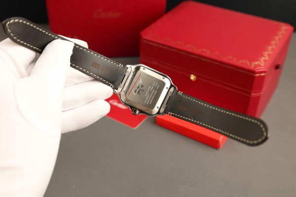 Cartier Santos Dial Brown Replica Watches Custom Diamonds Moissanite BV Factory 39.8mm - Image 10