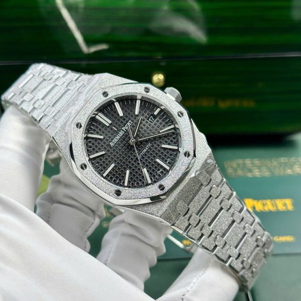 Audemars Piguet Copies Watches Royal Oak Frosted Gold 15410BC Dial Black APS Factory 41mm - Image 4