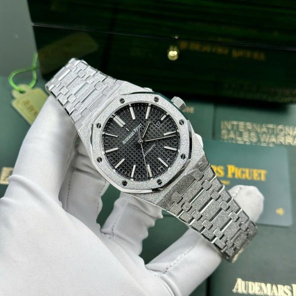 Audemars Piguet Copies Watches Royal Oak Frosted Gold 15410BC Dial Black APS Factory 41mm - Image 2