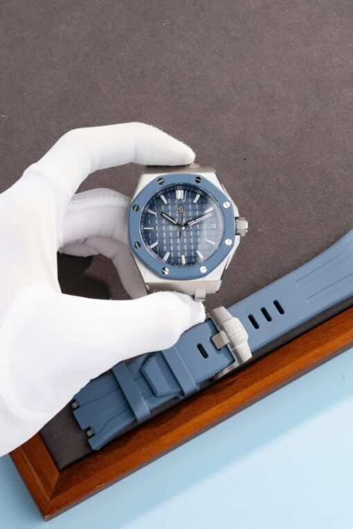 Audemars Piguet Best Copies Watch Royal Oak Offshore 15605SK Bezel Rubber Bule 43mm - Image 3