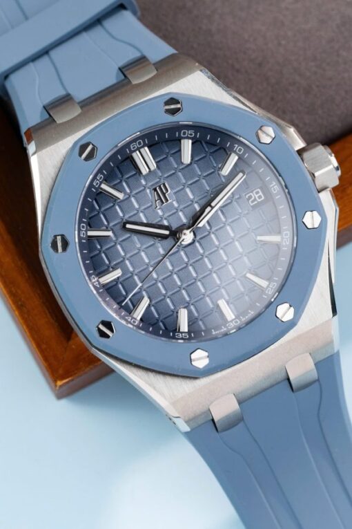 Audemars Piguet Best Copies Watch Royal Oak Offshore 15605SK Bezel Rubber Bule 43mm - Image 4