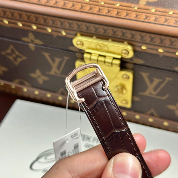 Cartier Drive Tourbillon Replica Watch Dial Guiloche Motif Leather Strap 41mm - Image 14