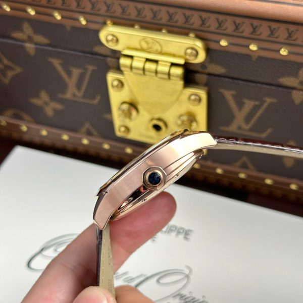 Cartier Drive Tourbillon Replica Watch Dial Guiloche Motif Leather Strap 41mm - Image 11