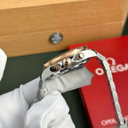 Omega Dial Black Copies Watches Seamaster Diver 300M Chronograph Demi Rose Gold N1 Factory 44mm - Image 7