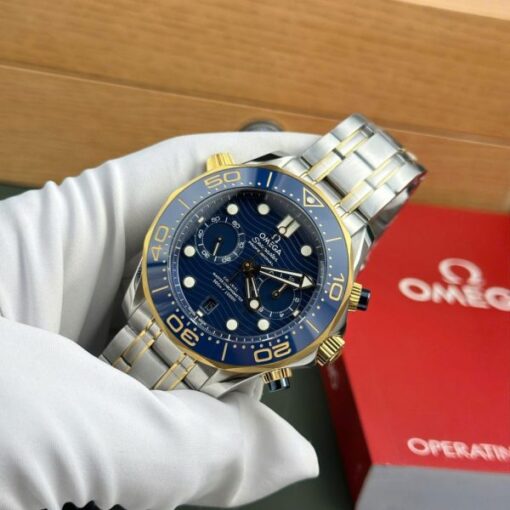 Omega Best Copies Watch Seamaster Diver 300M Chronograph Dial Blue N1 Factory 44mm - Image 4