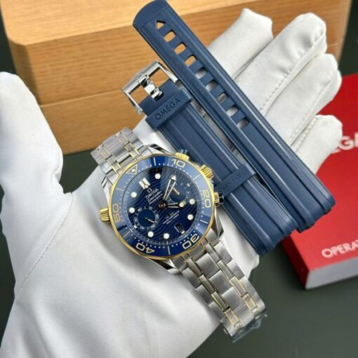 Omega Best Copies Watch Seamaster Diver 300M Chronograph Dial Blue N1 Factory 44mm - Image 3