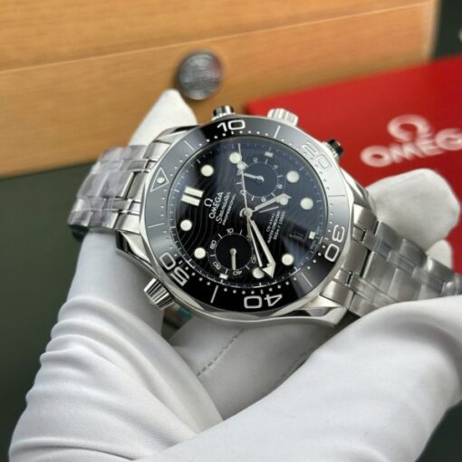 Omega Copies Watches Seamaster Diver 300M Chronograph Dial Black N1 Factory 44mm - Image 5