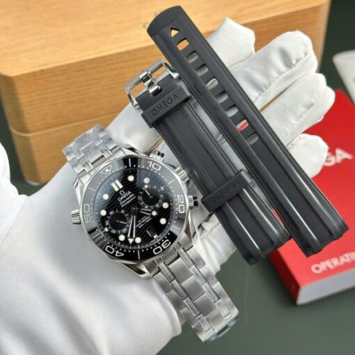Omega Copies Watches Seamaster Diver 300M Chronograph Dial Black N1 Factory 44mm - Image 2