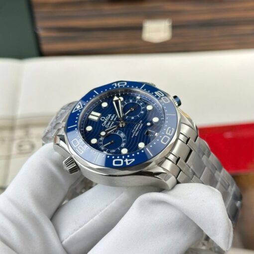 Omega Best Copies Watches Seamaster Diver 300M Chronograph Dial Blue N1 Factory 44mm - Image 7