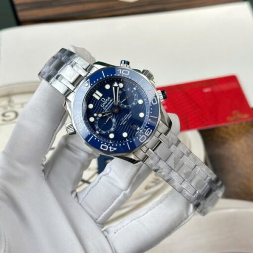Omega Best Copies Watches Seamaster Diver 300M Chronograph Dial Blue N1 Factory 44mm - Image 3