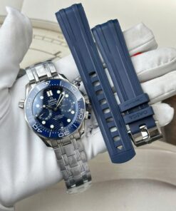 Omega Best Copies Watches Seamaster Diver 300M Chronograph Dial Blue N1 Factory 44mm