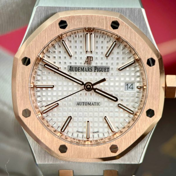 Audemars Piguet Royal Oak 15450 Copies Watches Demi Rose Gold IP Factory 37mm - Image 5