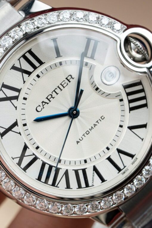 Cartier Ballon Bleu WE9009Z3 White Dial Replica Watch Bezel Diamond Moissanite AF Factory 42mm - Image 8