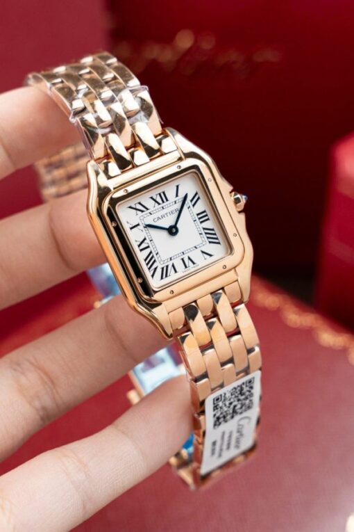 Cartier Panthere W2PN0007 White Dial Fake Watch Rose Gold 27x37mm - Image 3