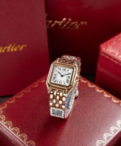 Cartier Panthere W2PN0007 White Dial Fake Watch Rose Gold 27x37mm
