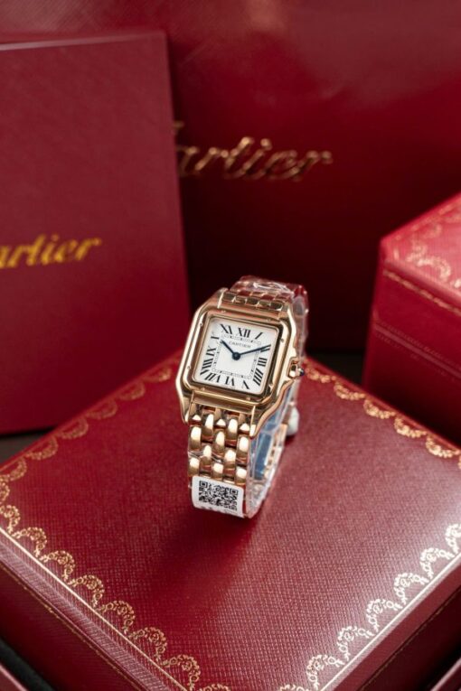 Cartier Panthere W2PN0007 White Dial Fake Watch Rose Gold 27x37mm - Image 2