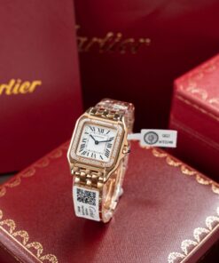 Cartier Panthere WJPN0009 Rose Gold Replica Watches Bezel Diamonds Moissanite 27x37mm