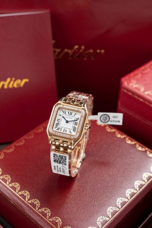 Cartier Panthere WJPN0009 Rose Gold Replica Watches Bezel Diamonds Moissanite 27x37mm - Image 2