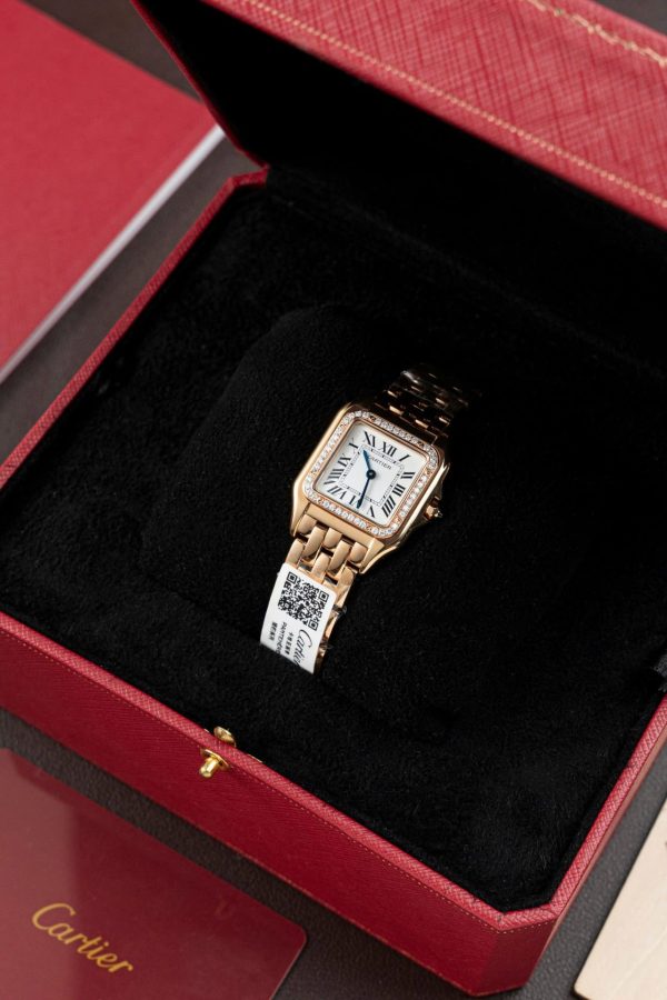 Cartier Panthere WJPN0015 White Dial Replica Watch Bezel Diamonds Moissanite 27x37mm - Image 3