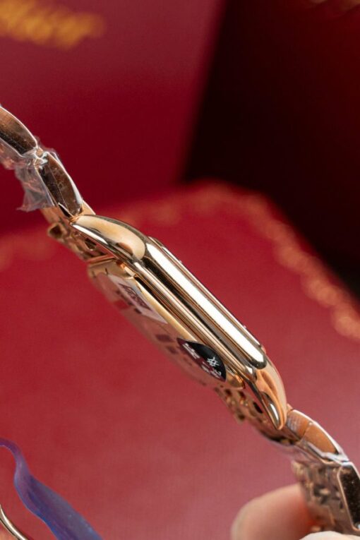 Cartier Panthere WJPN0009 Rose Gold Replica Watches Bezel Diamonds Moissanite 27x37mm - Image 9