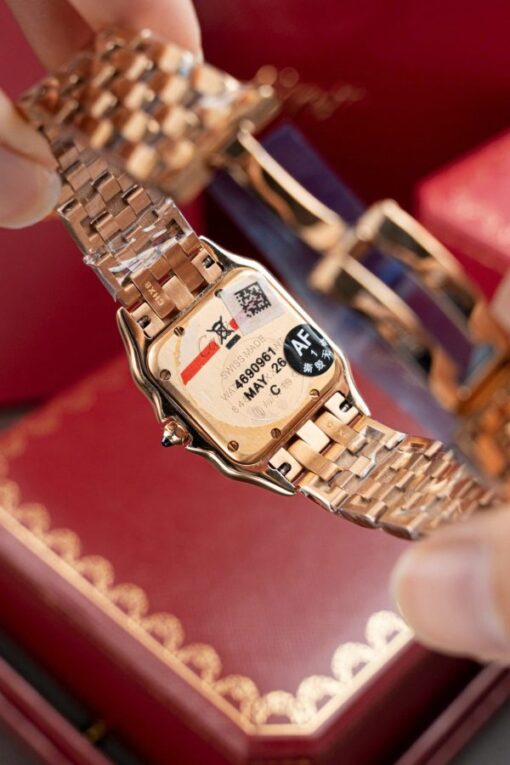 Cartier Panthere WJPN0009 Rose Gold Replica Watches Bezel Diamonds Moissanite 27x37mm - Image 10