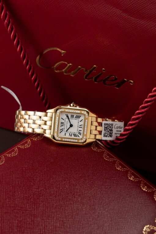 Cartier Panthere WJPN0015 White Dial Replica Watch Bezel Diamonds Moissanite 27x37mm - Image 6