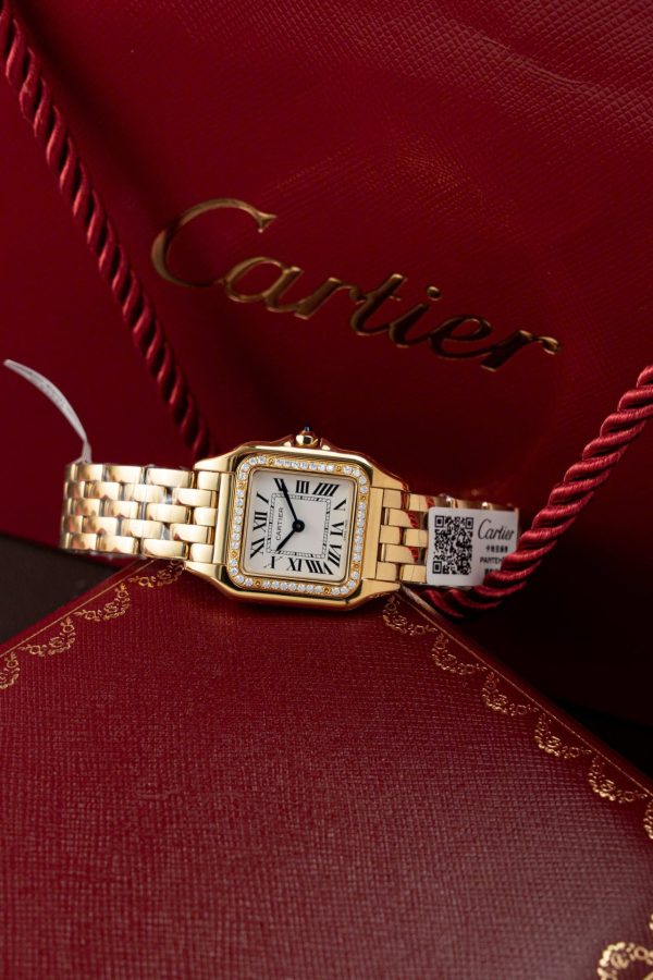 Cartier Panthere WJPN0015 White Dial Replica Watch Bezel Diamonds Moissanite 27x37mm - Image 6