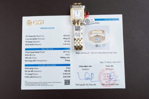 Cartier Panthere WJPN0015 White Dial Replica Watch Bezel Diamonds Moissanite 27x37mm - Image 4