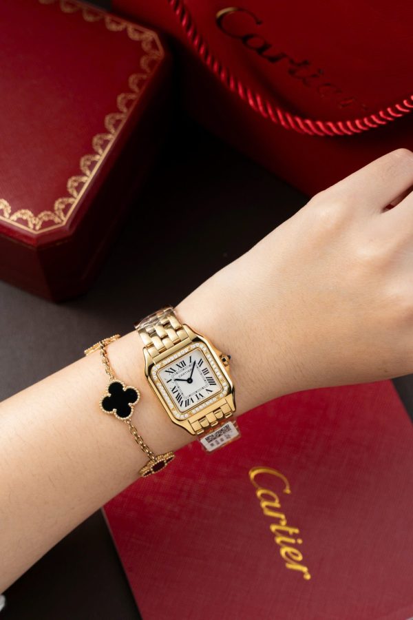 Cartier Panthere WJPN0015 White Dial Replica Watch Bezel Diamonds Moissanite 27x37mm - Image 10