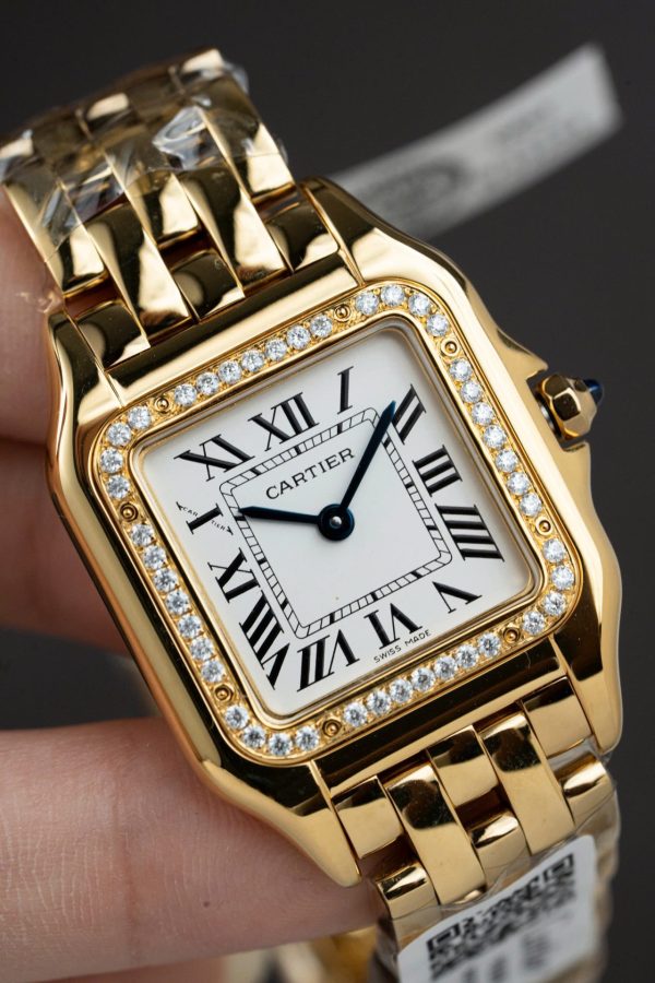 Cartier Panthere WJPN0015 White Dial Replica Watch Bezel Diamonds Moissanite 27x37mm - Image 7