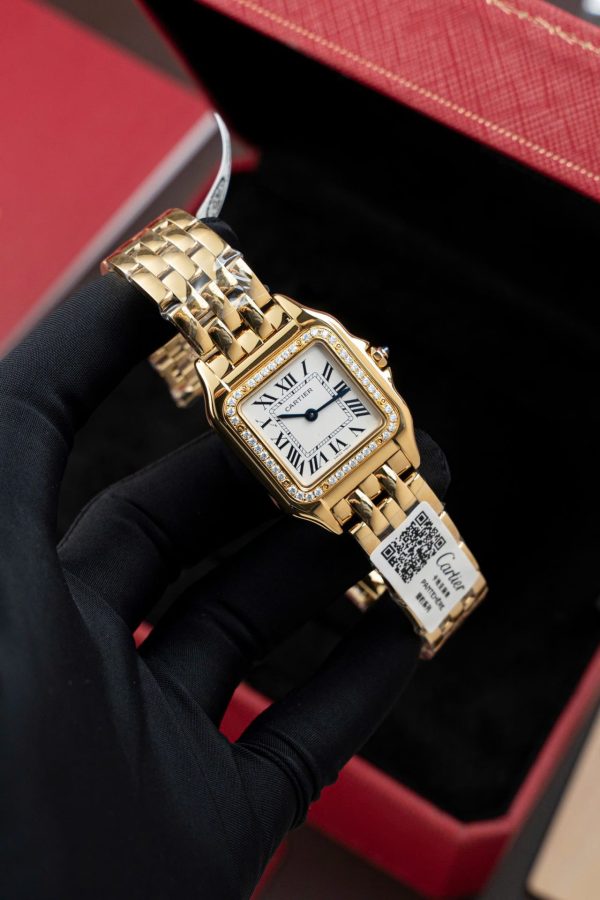 Cartier Panthere WJPN0015 White Dial Replica Watch Bezel Diamonds Moissanite 27x37mm - Image 5
