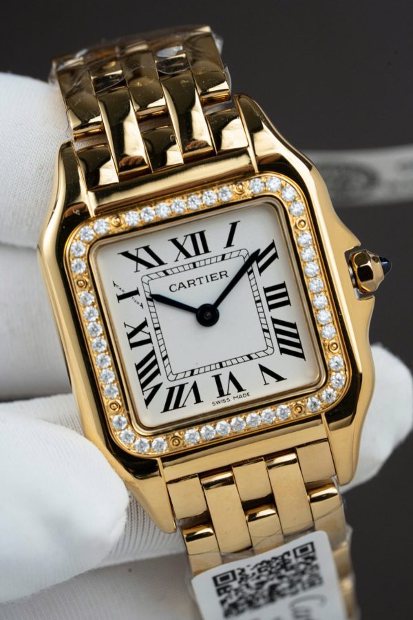 Cartier Panthere WJPN0015 White Dial Replica Watch Bezel Diamonds Moissanite 27x37mm - Image 8
