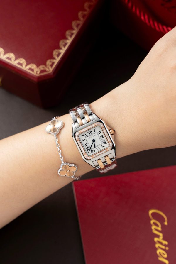 Cartier Panthere WSPN007 Demi Rose Gold Replica Watch Diamonds Moissanite Hong Kong 27x37mm - Image 8