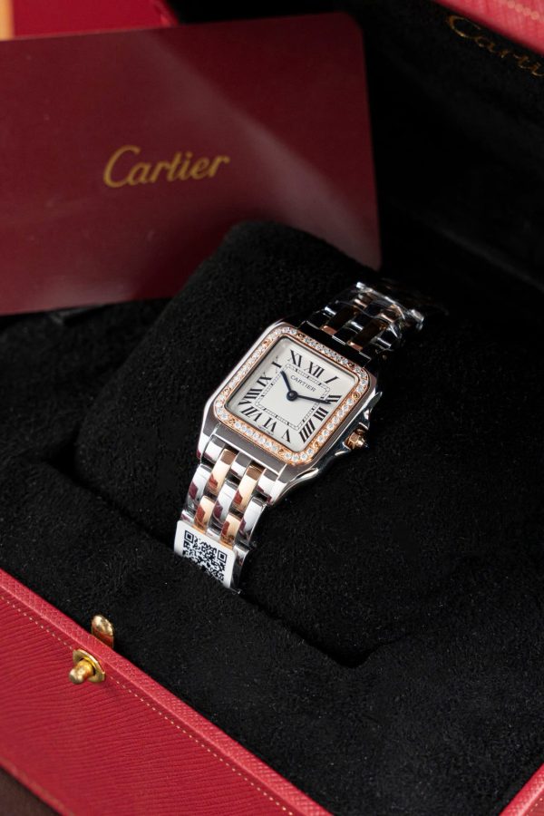 Cartier Panthere WSPN007 Demi Rose Gold Replica Watch Diamonds Moissanite Hong Kong 27x37mm - Image 5