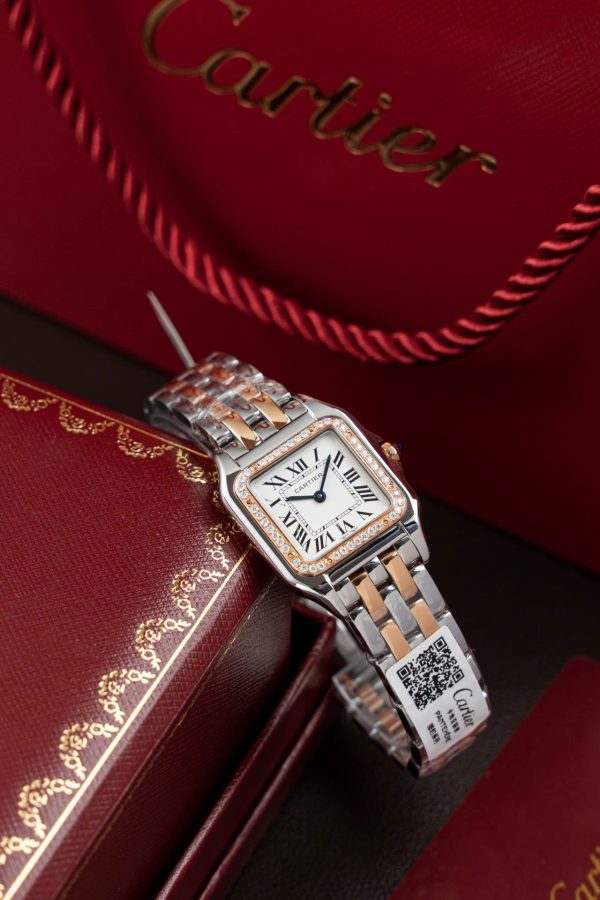 Cartier Panthere WSPN007 Demi Rose Gold Replica Watch Diamonds Moissanite Hong Kong 27x37mm - Image 6