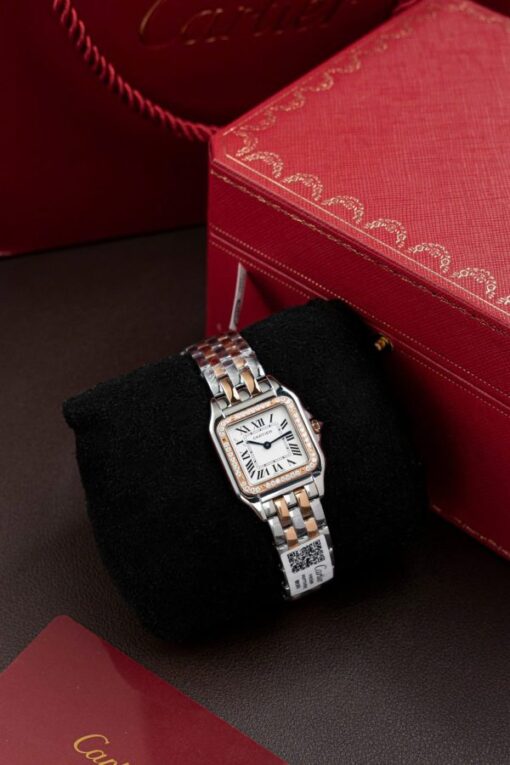 Cartier Panthere WSPN007 Demi Rose Gold Replica Watch Diamonds Moissanite Hong Kong 27x37mm - Image 4