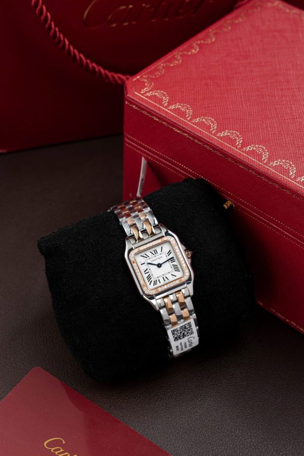 Cartier Panthere WSPN007 Demi Rose Gold Replica Watch Diamonds Moissanite Hong Kong 27x37mm - Image 4
