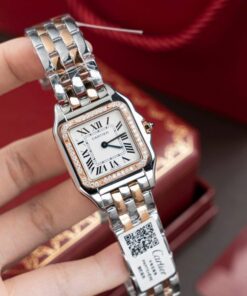 Alternative view of Cartier Panthere WSPN007 Demi Rose Gold Replica Watch Diamonds Moissanite Hong Kong 27x37mm