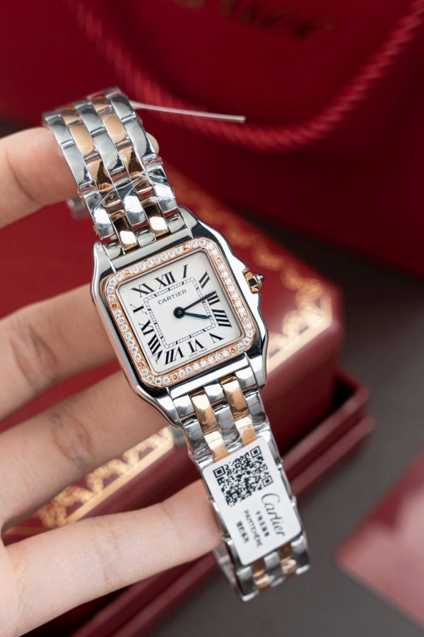Cartier Panthere WSPN007 Demi Rose Gold Replica Watch Diamonds Moissanite Hong Kong 27x37mm - Image 2