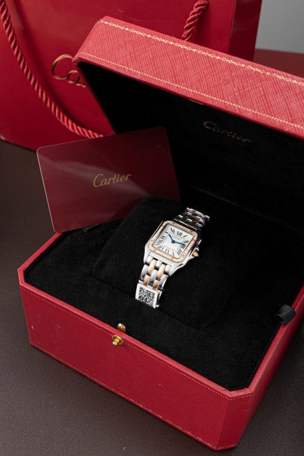 Cartier Panthere WSPN007 Demi Rose Gold Replica Watch Diamonds Moissanite Hong Kong 27x37mm - Image 7