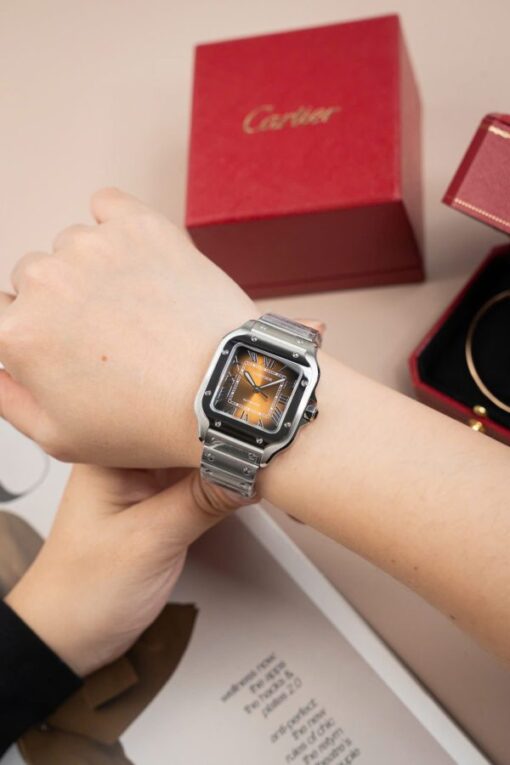 Cartier Santos WSA0065 Replica Watch Women Dial Brown BV Factory 35mm - Image 3