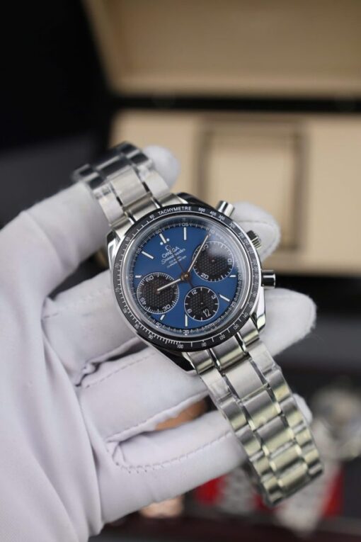 Omega Speedmaster Replica Watch Racing Chronograph Dial Blue 40mm - Image 4