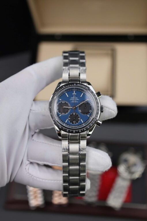 Omega Speedmaster Replica Watch Racing Chronograph Dial Blue 40mm - Image 3